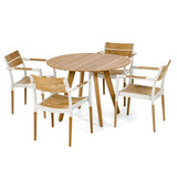 Westminster Teak - 5 Piece Bloom & Surf Dining Set Round 42" Dia Table - 70545