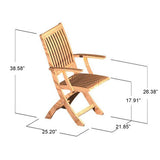 Westminster Teak - Horizon Barbuda Dining Chair Set Square 39" Table - 70584