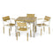 Westminster Teak - Vogue Bloom 5 Piece Dining Set Square 36" Table - 70592