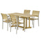 Westminster Teak - Vogue Nevis Dining Set for 4 Rectangular 60" Folding Table - 70606