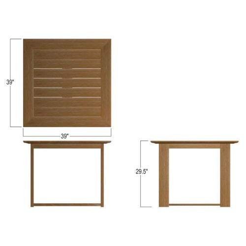 Westminster Teak - Horizon Odyssey Folding Chair Set Square 39" Table - 70618