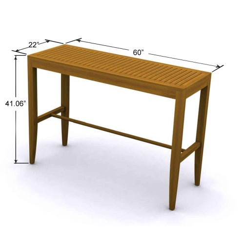Westminster Teak - Laguna Somerset Side Barstool Set Rectangular 59 x 24 Bar Table - 70649