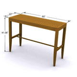 Westminster Teak - Laguna Somerset Side Barstool Set Rectangular 59 x 24 Bar Table - 70649