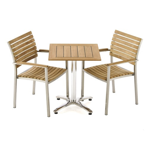Westminster Teak - Vogue Dining Set for Two Rectangular 24 x 30 Table Top - 70668