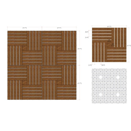 Westminster Teak - Parquet Tiles (18" x 18" per tile) 10 Cartons; Covers 88 Square Feet - 70766