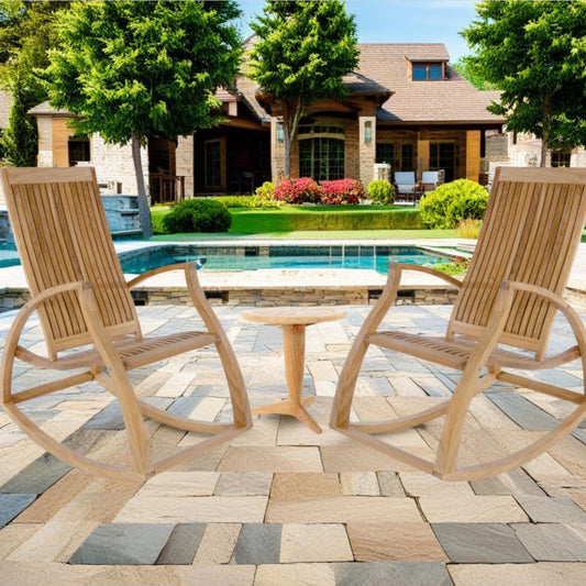Westminster Teak - 3 Piece Aria Rockers and Table Set - 70776