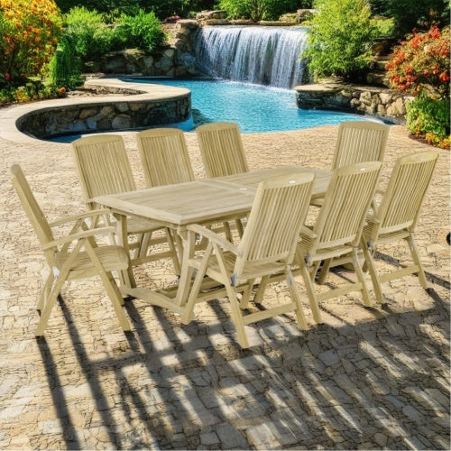 Westminster Teak - 9 Piece Dining Set with Recliner Chairs - 70796
