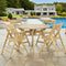 Westminster Teak - 5 Piece Deluxe Surf Yacht Dining Set Round 42" Dia Folding Table - 70804