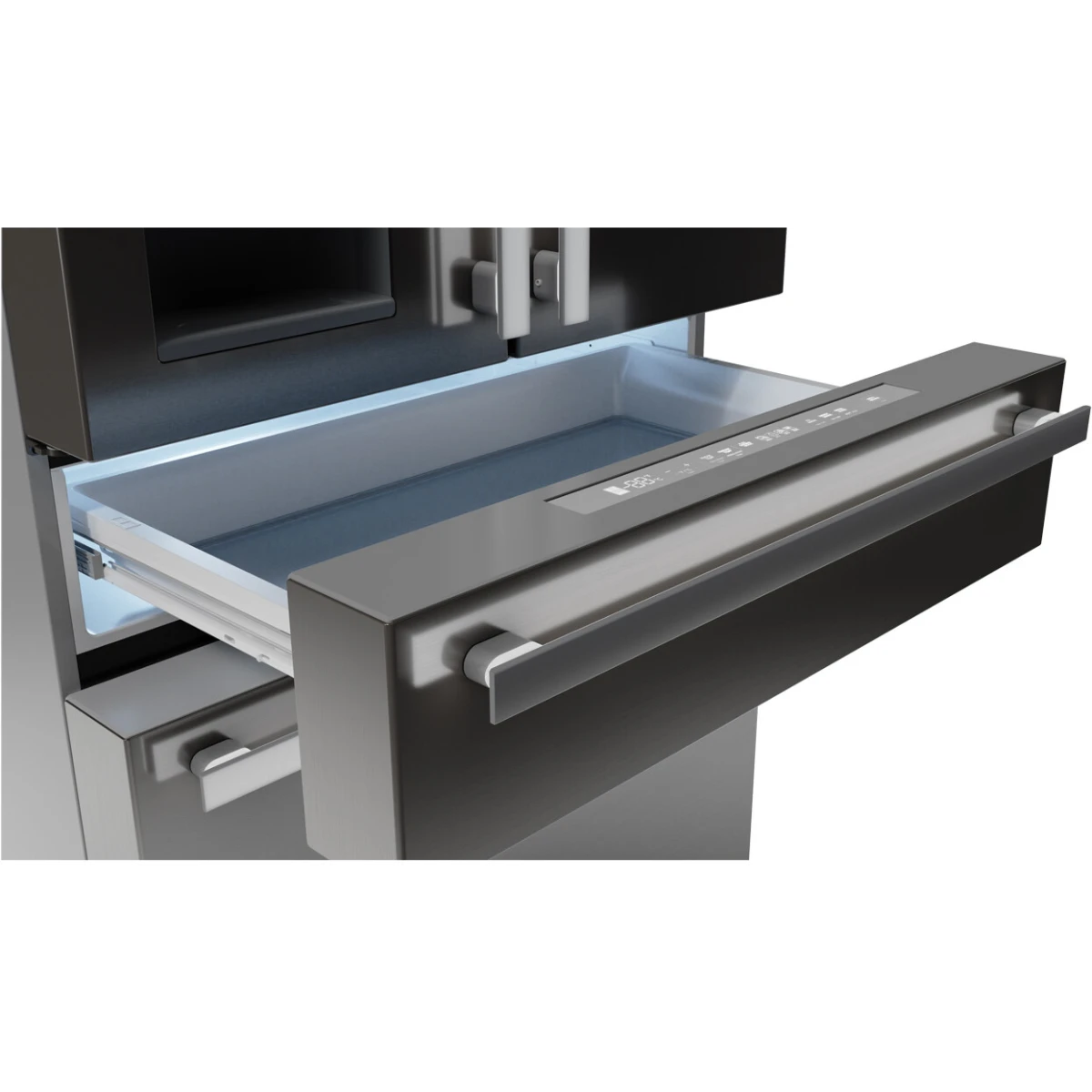 Sharp - 21.6 CF Counter-Depth 4-Door French Door, Dispenser - SJG2254FS