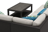 Portofino Comfort Gray 5-Piece Aluminum Patio Conversation Sectional Seating Set with Sunbrella Dove Cushions