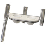 Tigress Offset Triple Rod Holder w/Cup Holders - Starboard Side - Polished Aluminum [88148-1]