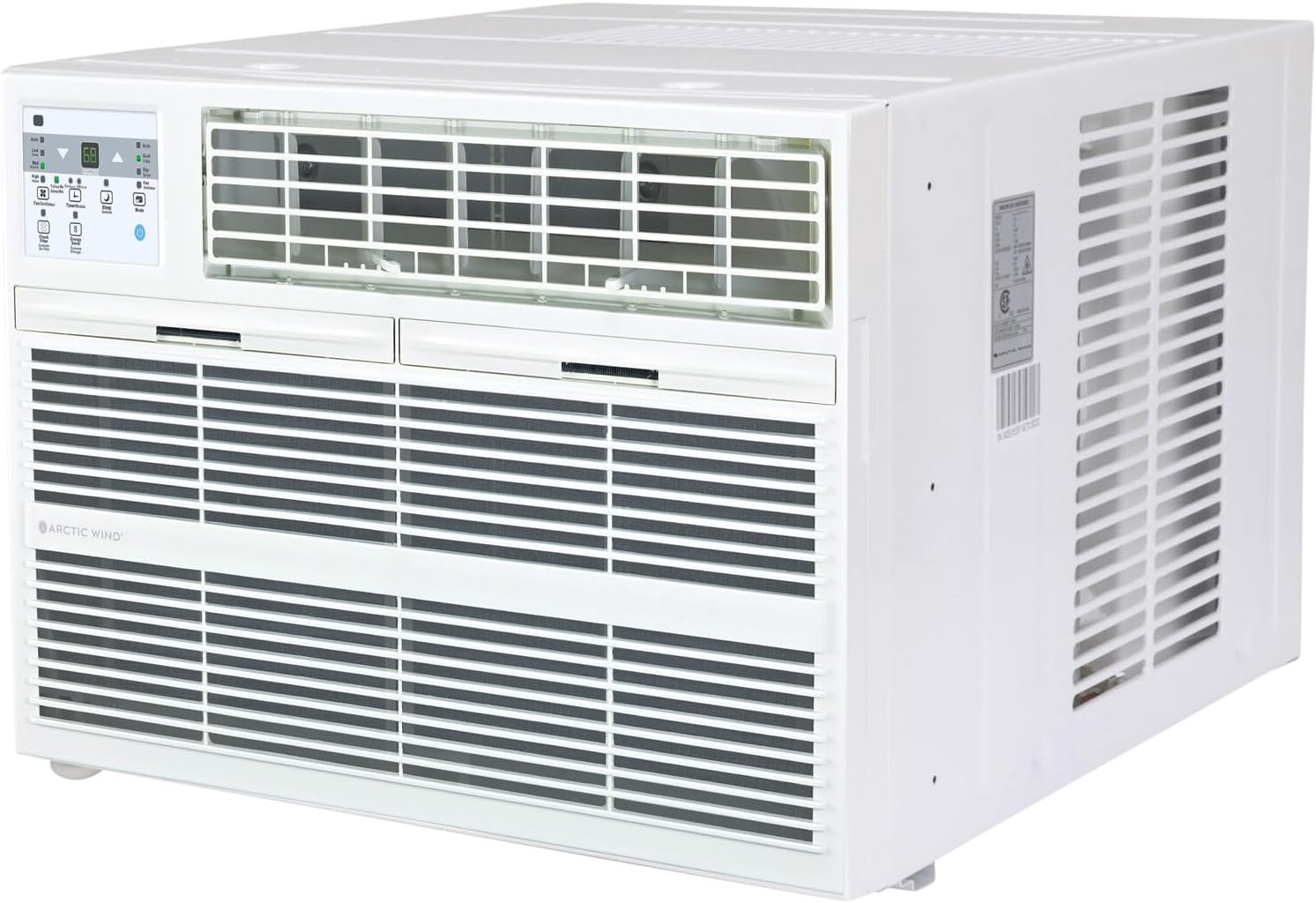 Arctic Wind - 12,000 BTU (DOE) 115-Volt Through-The-Wall Air Conditioner Cools 550 sq. ft. with Remote in White | WHAT121-1BW