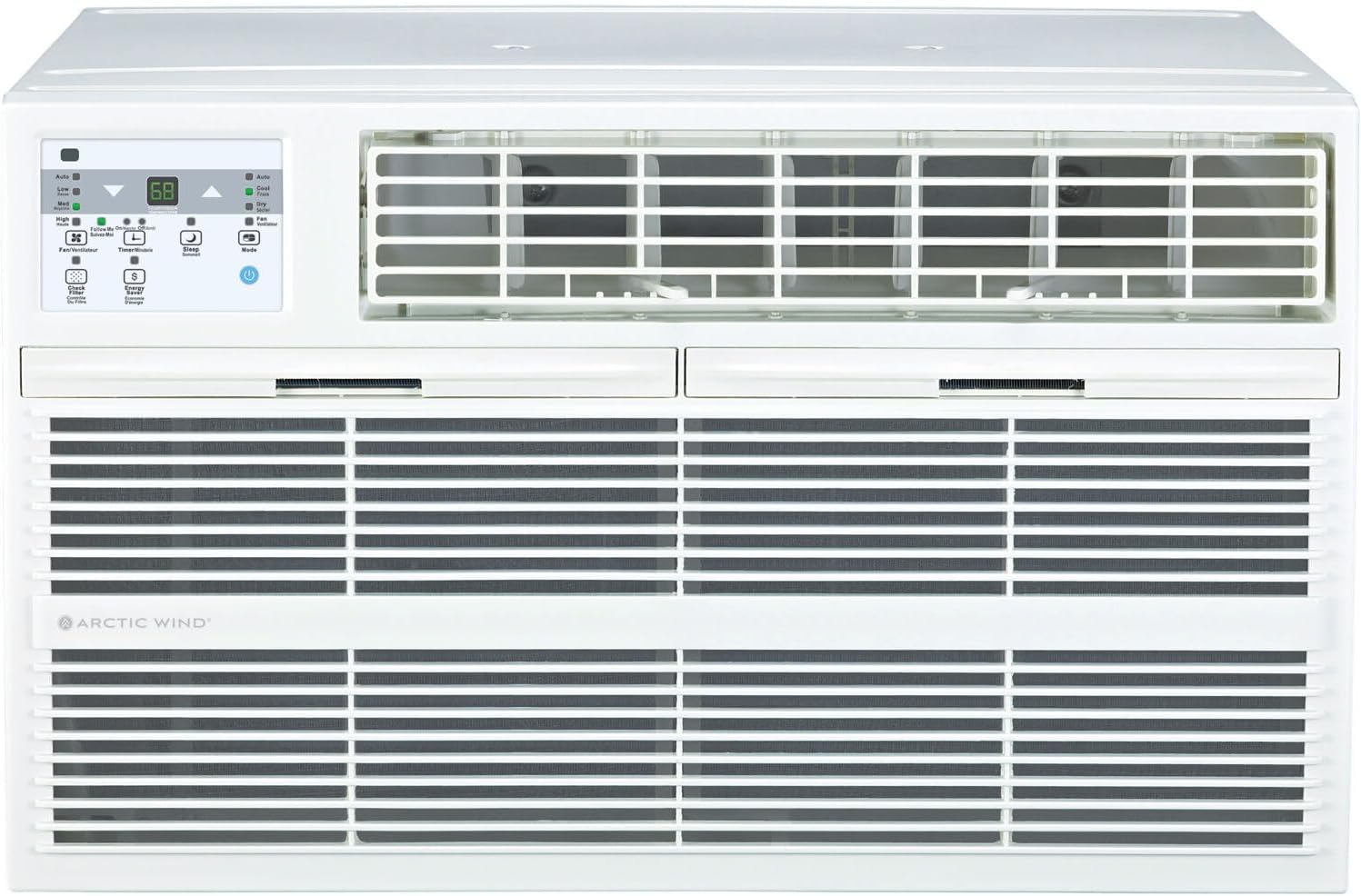 Arctic Wind - 12,000 BTU (DOE) 115-Volt Through-The-Wall Air Conditioner Cools 550 sq. ft. with Remote in White | WHAT121-1BW