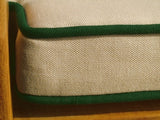 Westminster Teak - 5ft GlenTuff Bench Cushion - Canvas with Forest Green Welt - 74103