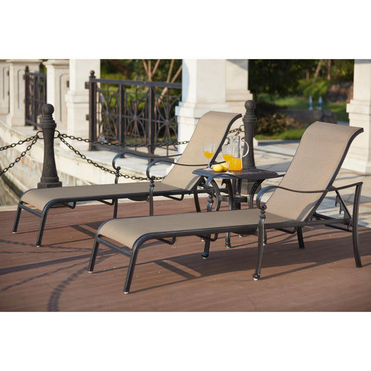Darlee - Mountain View 3-Piece Patio Chaise Lounge Set with 21'' Square End Table  - 201610-3PC-3360A