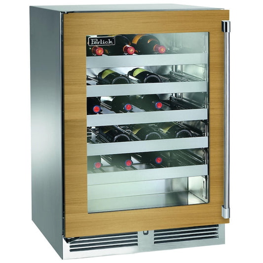 Perlick - 24" Signature Series Marine Grade Wine Reserve with fully integrated panel-ready glass door, with lock - HP24WM