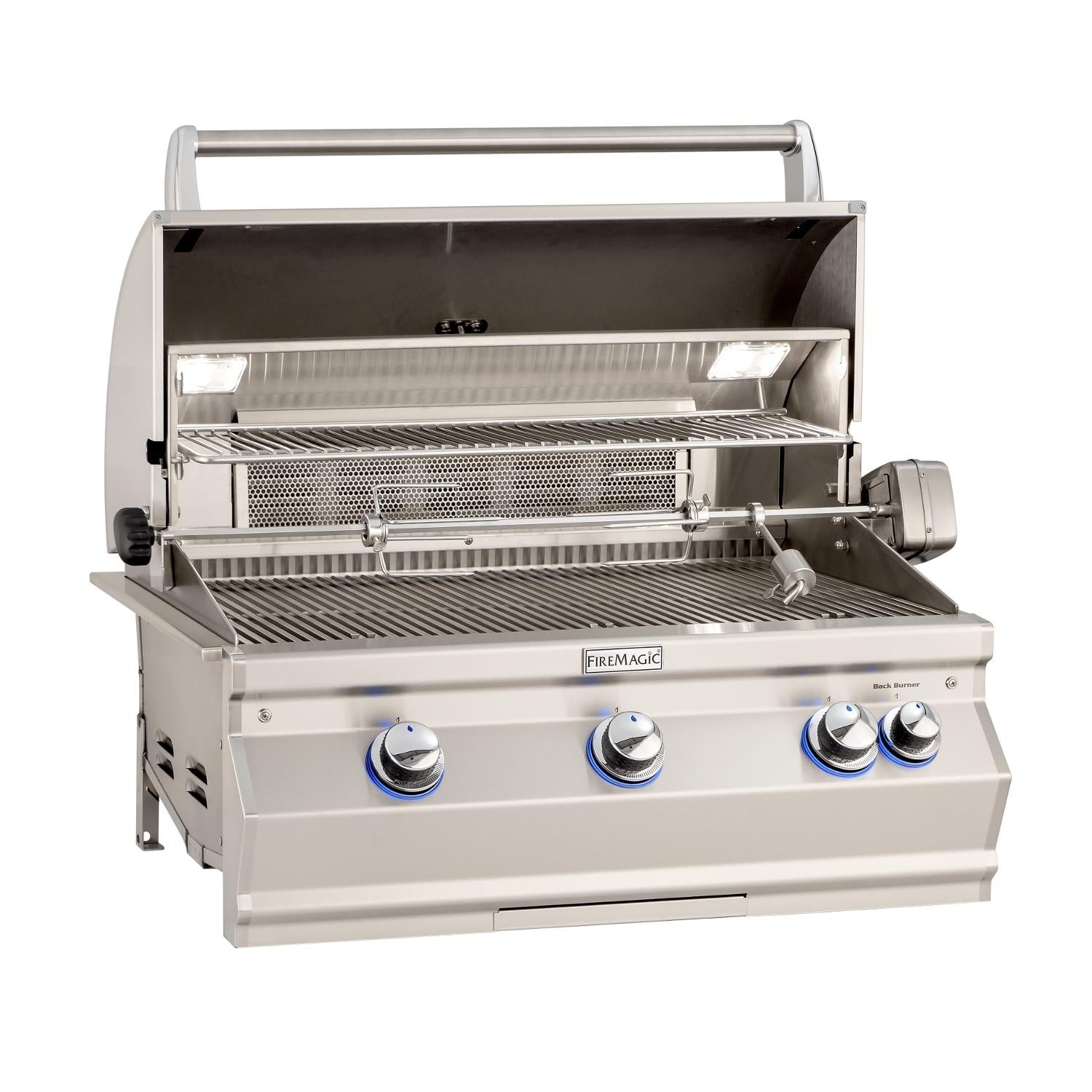 Fire Magic - Fire Magic Aurora A540I 30-Inch Built-In Natural Gas Grill With Rotisserie And Analog Thermometer - A540I-8EAN