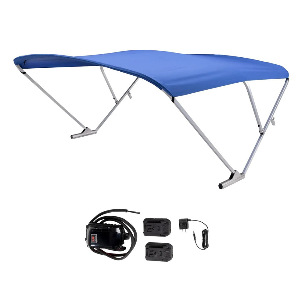 SureShade Battery Powered Bimini - Clear Anodized Frame  Pacific Blue Fabric [2021133096]