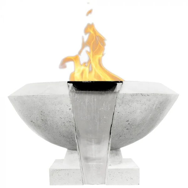 Prism Hardscapes - 29" Toscano Concrete Fire & Water Bowl NG/LP, Match Lit