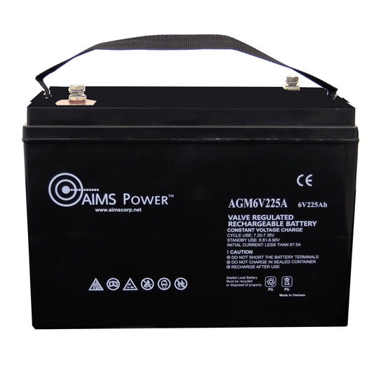 Aims Power - 6 volt 225 AH Deep Cycle Battery - AGM6V225A