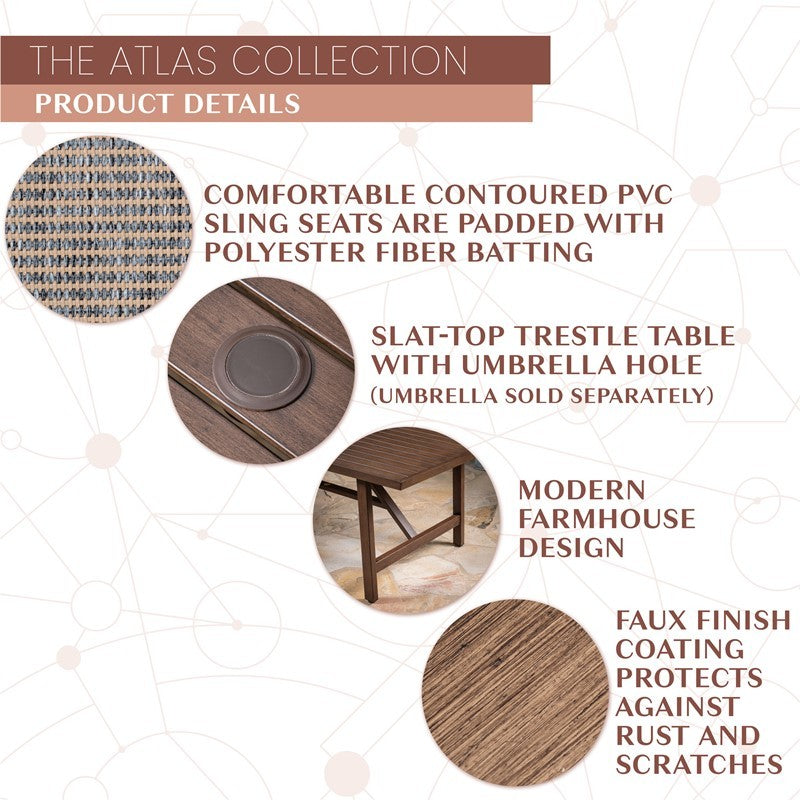 Mod Furniture - Mod Atlas 7 pc Tan Steel Modern Dining Set Tan | ATLASDN7PC-TAN