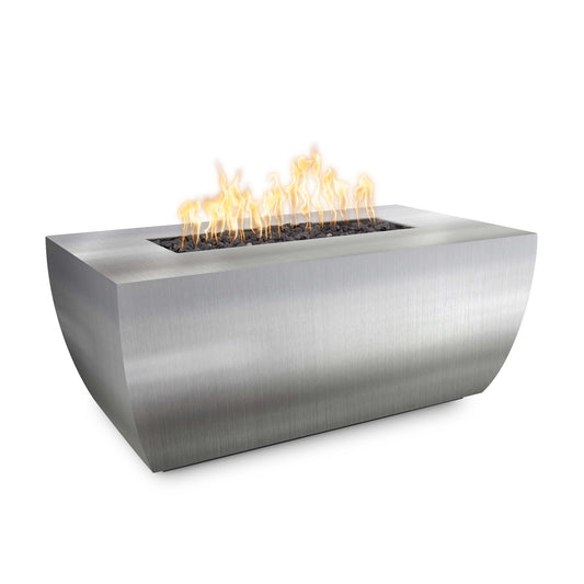 The Outdoor Plus - 84" X 28" Linear Avalon Stainless Steel Fire Pit - 24" Tall - NG, LP - OPT-AVLSS8424