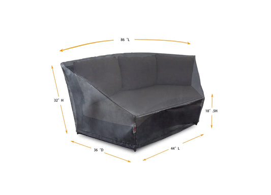 Shield - Circular Wicker Sofa Cover - 89''/45''Lx36''Dx38''H - Mercury - COV-MC302