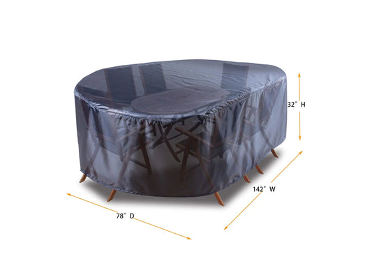 Shield - Dining Set Tabe Chair Cover - 142" W x 78" D x 37" H - Mercury - COV-MT14278
