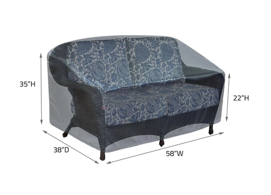 Shield - Loveseat Glider Chair Cover - 58"Wx38"Dx35"H - Mercury - COV-M222