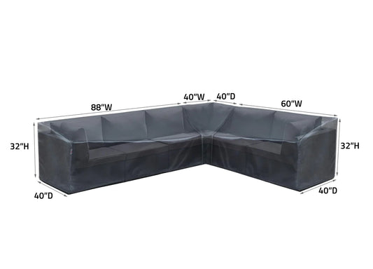 Shield - Modular Cover Sofa Left End - 88"Wx40"Dx18"H - Mercury - COV-M410