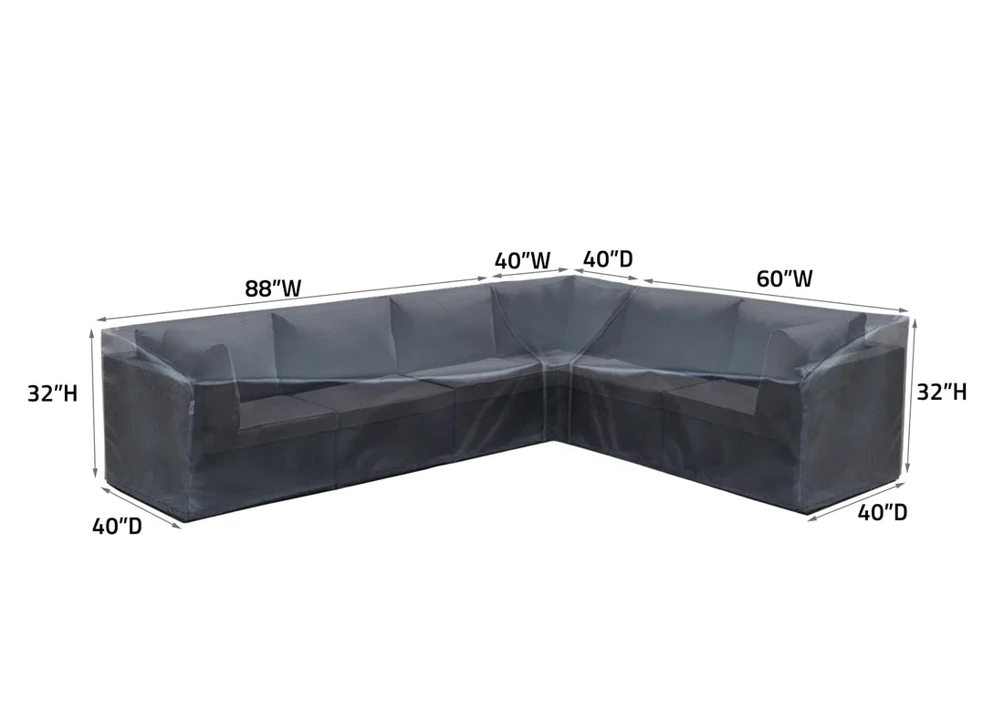 Shield - Modular Cover Sofa Right End - 88"Wx40"Dx18"H - Mercury - COV-M408