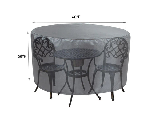 Shield -  Round/Square Table Chair Cover 36" - DIA48"X25"X25"H - Mercury - COV-M531
