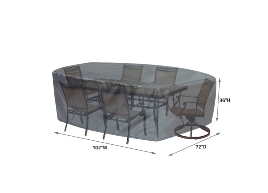 Shield - Mercury Cover for 584 Fits Medium Oval/Rectangle Table & Chairs w/8 ties, elastic & spring cinch lock - COV-M584