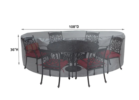 Shield - Round/Square Table Chair Cover 60" - DIA108"x36" - Mercury - COV-M590