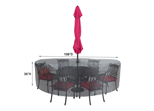 Shield - Round/Square Table Chair Cover 60" Velcro - DIA108"x36" - Mercury - COV-M591