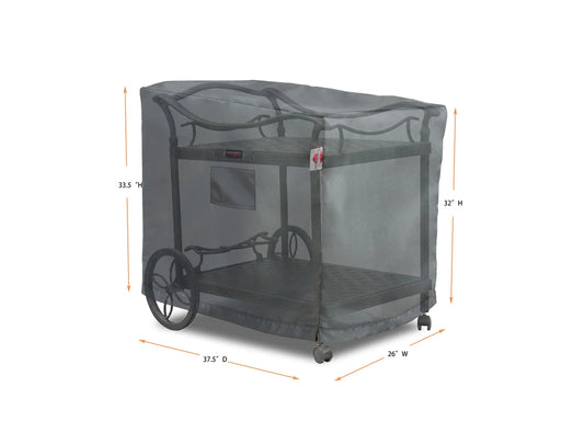 Shield - Tea Cart Cover Rectangle - 26''W x 37.5''D x 32''/33.5''H Titanium - COV-TOT