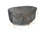 Shield - Dining Set Cover Rectangle - 142" W x 78" D x 37" H Titanium - COV-TT14278