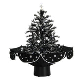 Christmas Time - 29" Snowy Black Tree with Star Topper and Black Skirt - Black
