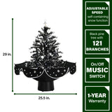 Christmas Time - 29" Snowy Black Tree with Star Topper and Black Skirt - Black