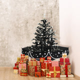 Christmas Time - 29" Snowy Black Tree with Star Topper and Black Skirt - Black