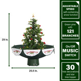 Christmas Time - 29" Snowy Green Tree with Star Topper and Green Skirt - Green