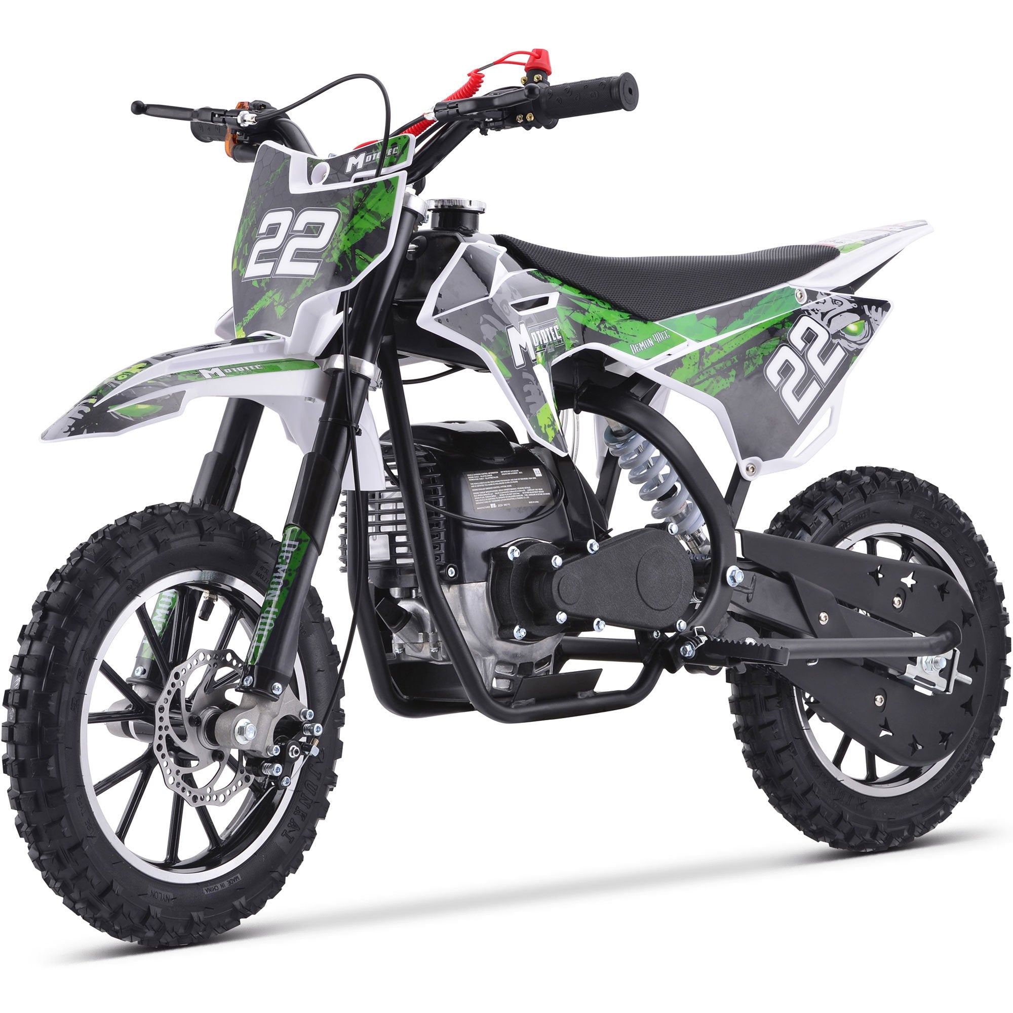 MotoTec - Demon 40cc 4-Stroke Kids Gas Dirt Bike Green | MT-DB-50cc-Demon_Green