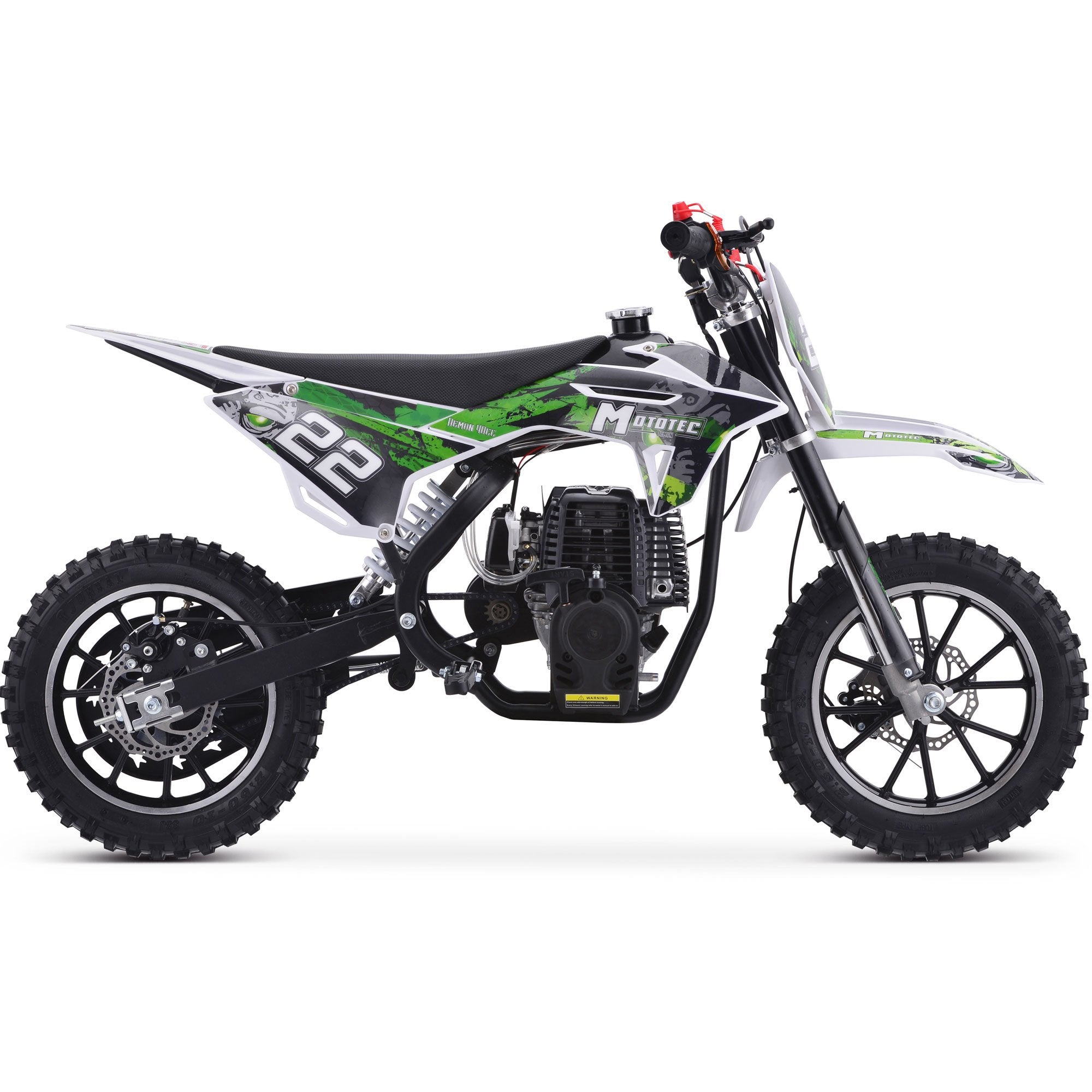 MotoTec - Demon 40cc 4-Stroke Kids Gas Dirt Bike Green | MT-DB-50cc-Demon_Green