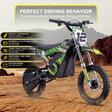 MotoTec - MotoTec 36v 1000w (HP112E) Electric Dirt Bike Green