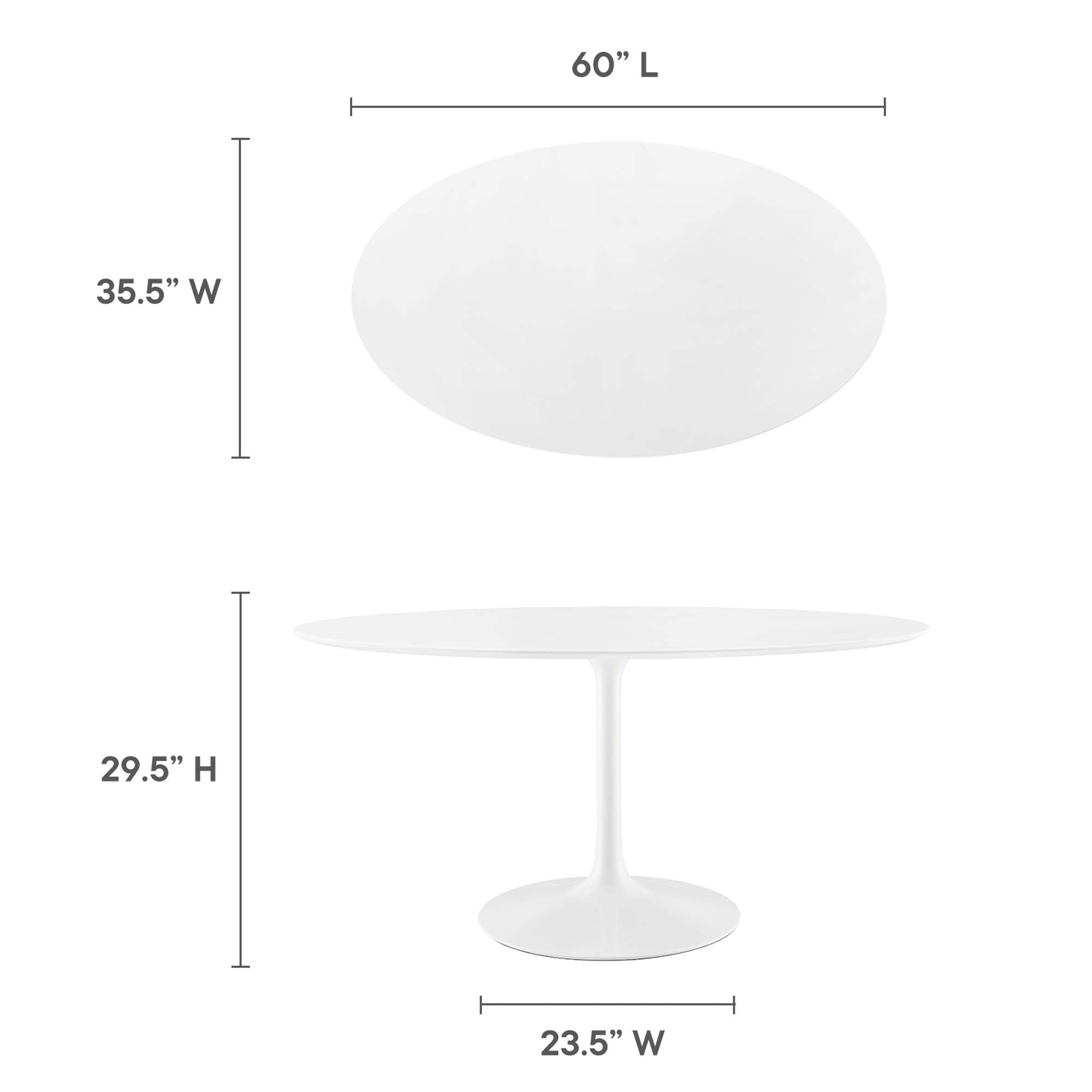 Modway - Lippa 60" Oval Wood Top Dining Table - EEI-1121