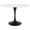 Modway - Lippa 48" Oval Dining Table in White Wood & Black Metal