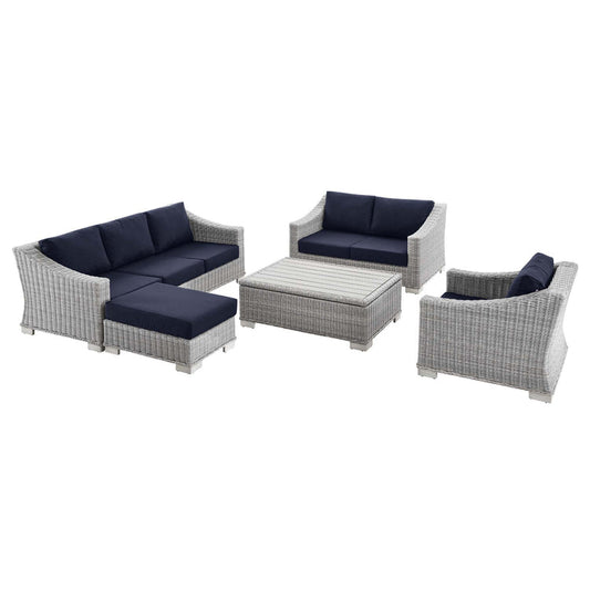 Modway - Conway 5-Piece Outdoor Patio Wicker Rattan Furniture Set