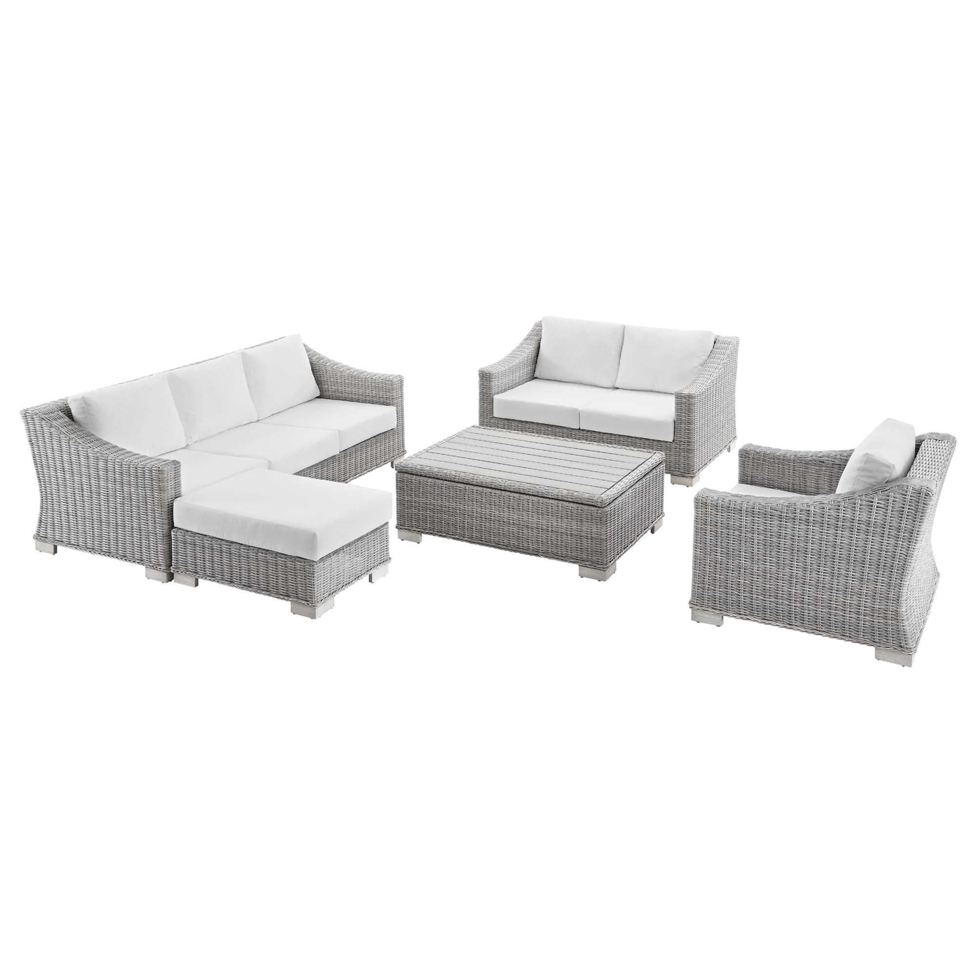 Modway - Conway 5-Piece Outdoor Patio Wicker Rattan Furniture Set