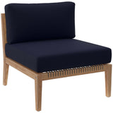 Modway - Clearwater Outdoor Patio Teak Wood Sofa in Gray Navy - EEI-6120-GRY-NAV