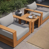 Modway - Tahoe Outdoor Patio Acacia Wood 3-Piece Furniture Set - Light Gray - EEI-6798-NAT-LGR
